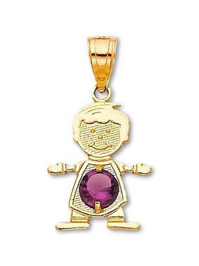 14k Solid Gold June Birthstone Boy Charm By Tehrani Jewelry